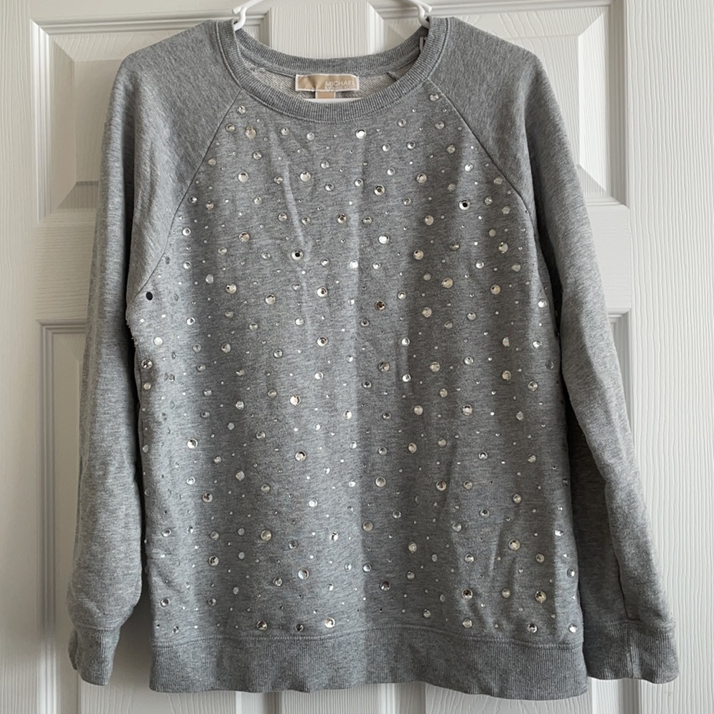 Michael Kors Gray Bling Sweater-Size M